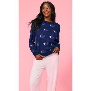Terez Sweater with Escargot Blue Women's Size Medium NEW $325 [jb]